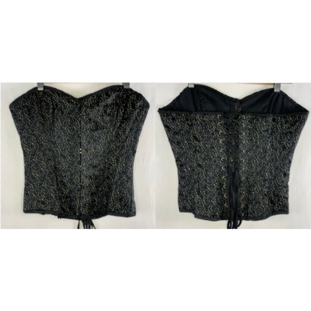 Witchy Steampunk Bustier Lace Up Corset Top Size M (36) Renaissance Goth Glam
